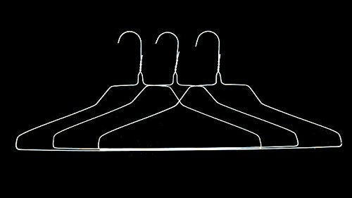 Wire Hangers in Bulk - 100 White Metal Hangers - 18 Inch Thin