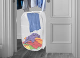 Handy Laundry Mesh Popup Hamper – 2-Pack Foldable Lightweight Basket for Washing – Durable Clothing Storage for Kids Room, Students College Dorm, Home, Travel & Camping – White Pop-up Clothes Hamper