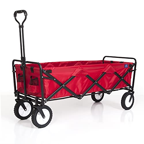 Mac Sports WTCX-201 Extended Collapsible Folding Outdoor Utility Wagon, Red