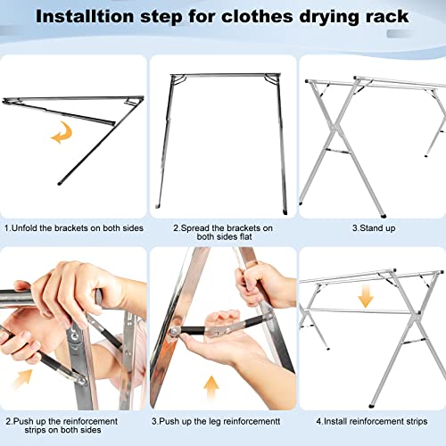 YACASA Clothes Drying Rack, 79 inch Heavy Duty Stainless Steel Laundry –  Hint Capital