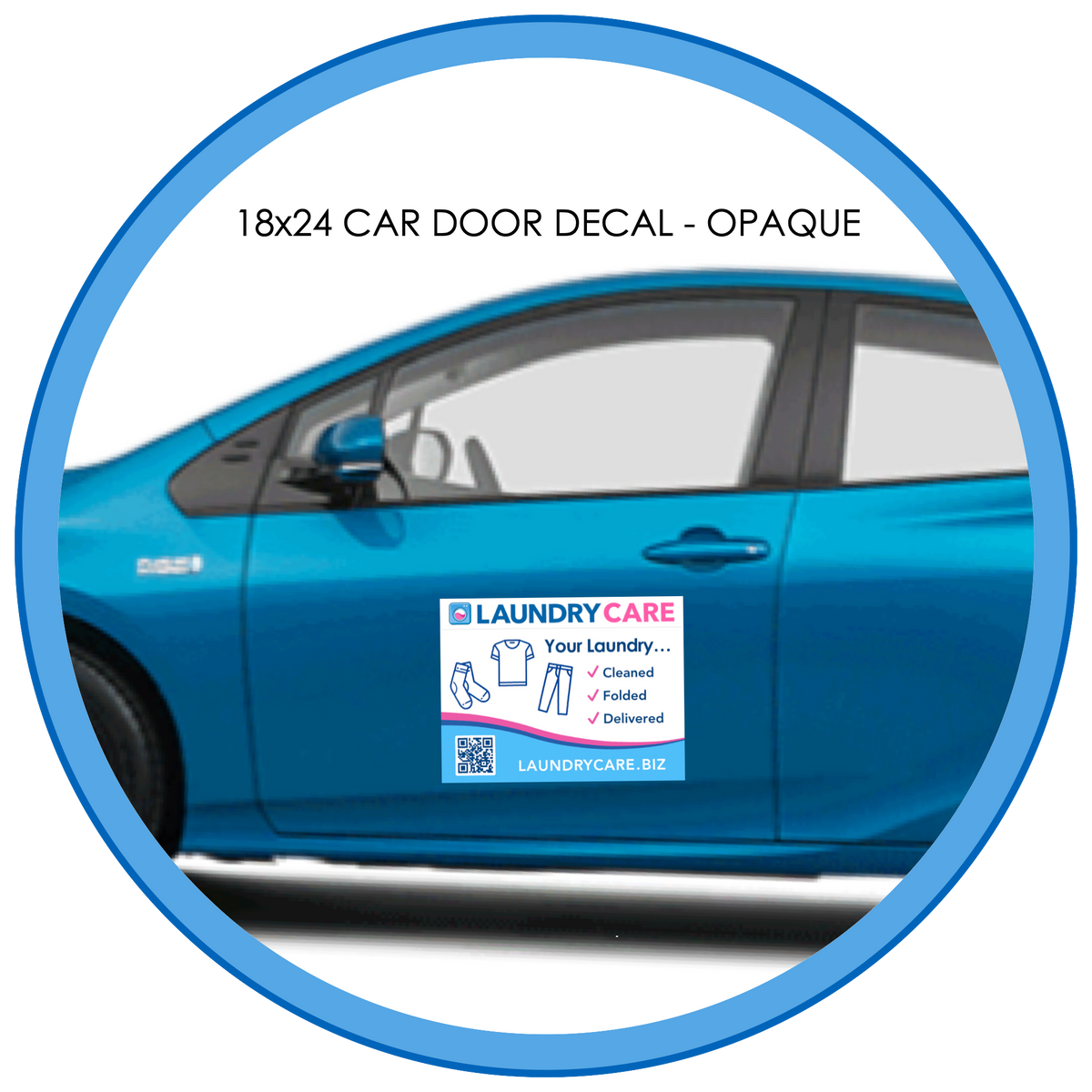 18x24 Car Door Decal OPAQUE Style 2 Laundry Care Marketplace