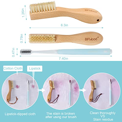 3 Pcs Laundry Stain Brush Soft Bristle Brush Velvet Furniture Brush with  Wooden Handle Stain Brush Clothes Brush Stain Remover Tool for Household