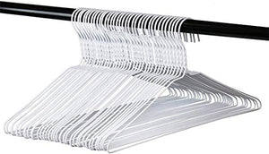 100 White Wire Hangers 18" Standard White Clothes Hangers (100, White)