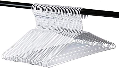 100 White Wire Hangers 18