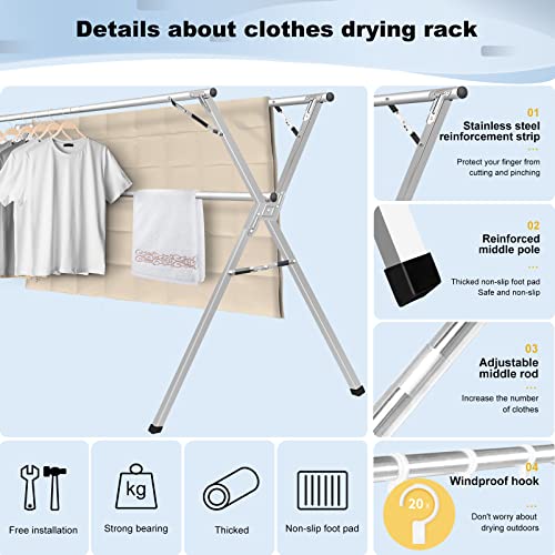 Sillars Clothes Drying Rack, 79 inches Laundry Drying Rack Clothing Fo –  Laundry Care Marketplace