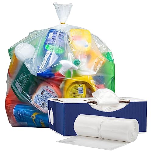 30 in. W x 36 in. H 20 Gal. to 30 Gal. 1.5 mil Clear Trash Bags (100- Count)