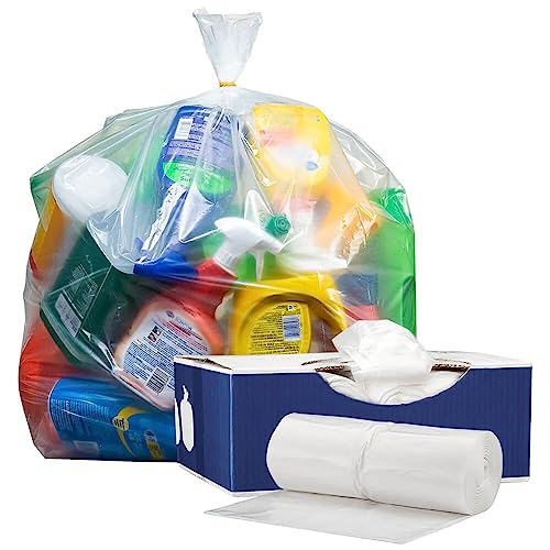 Plasticplace 20-30 Gallon Trash Bags │ 1.5 Mil │ Clear Heavy Duty Garbage  Can Liners │100 Count (Pack of 1)