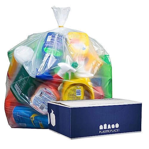 20-30 Gallon Clear Trash Bags, 50 Count Large Garbage Can Liners for Kitchen, Office, Home, Hospital and Industrial Wastebaskets